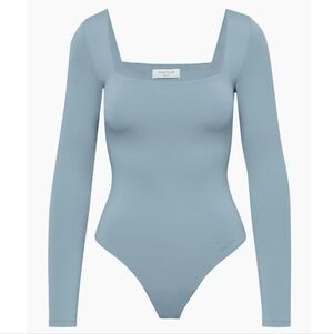 Aritzia Contour Squareneck Longsleeve Bodysuit (Slab blue)